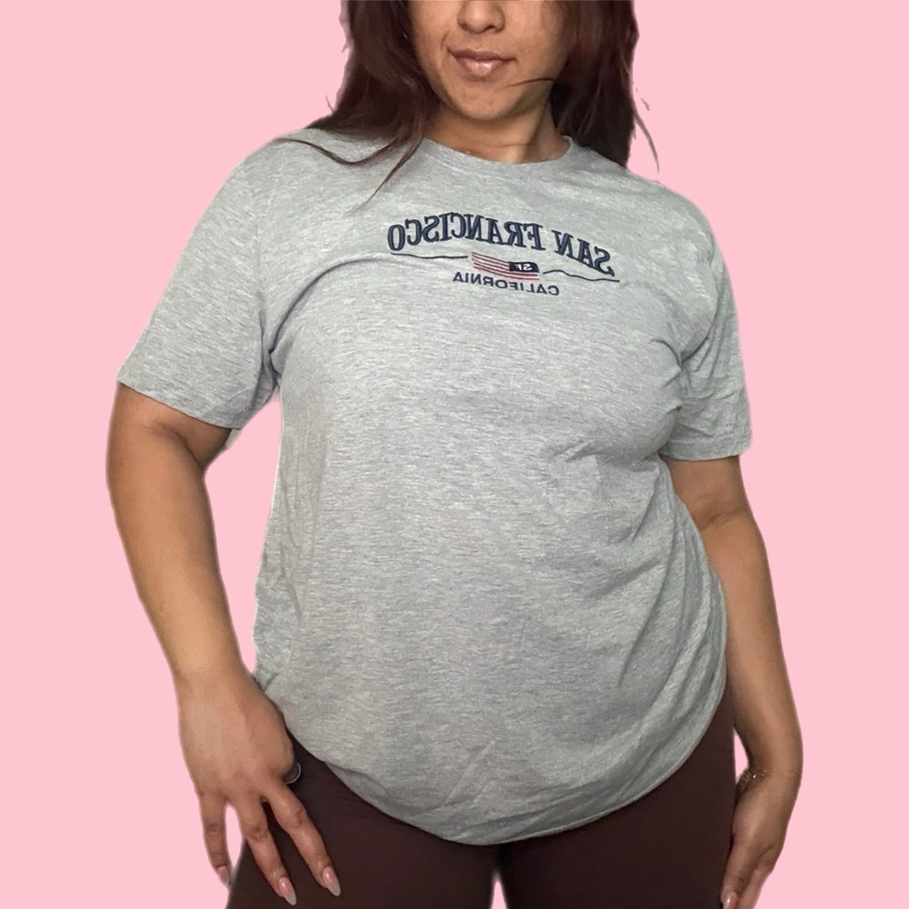 ✨teemax san francisco embroidered t-shirt - heather grey✨